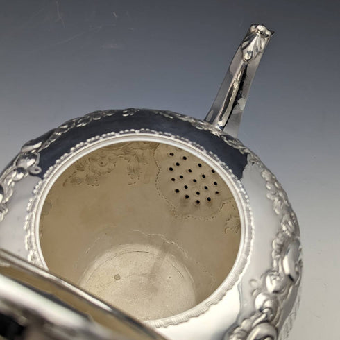 1840s British Antique Silver Plated Teapot 654g Roberts and Hall